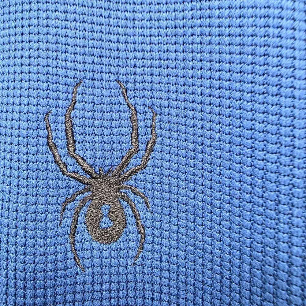 Spyder Sweatshirt Mens L Blue Pullover 1/4 Zip Pockets Lined Fleece Skiing